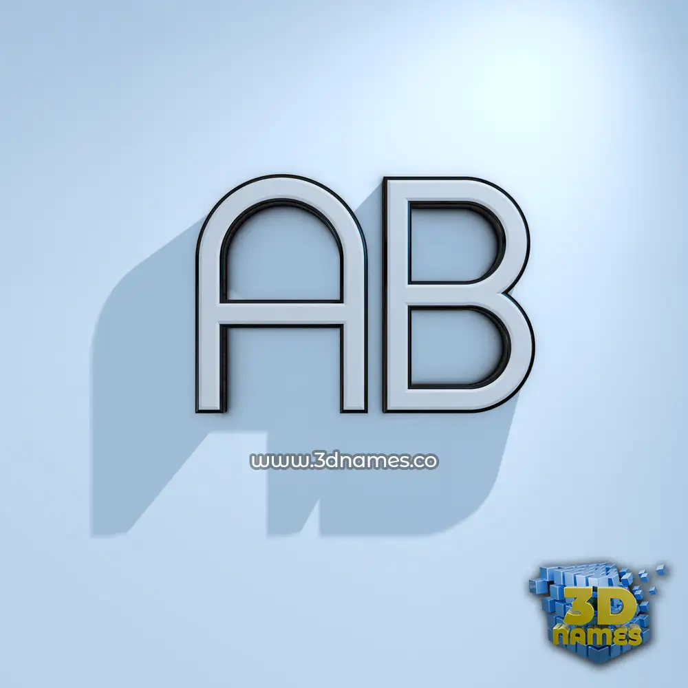 ab in White Logo Cold style - 3D name wallpaper