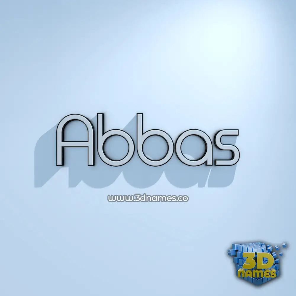 abbas in White Logo Cold style - 3D name wallpaper