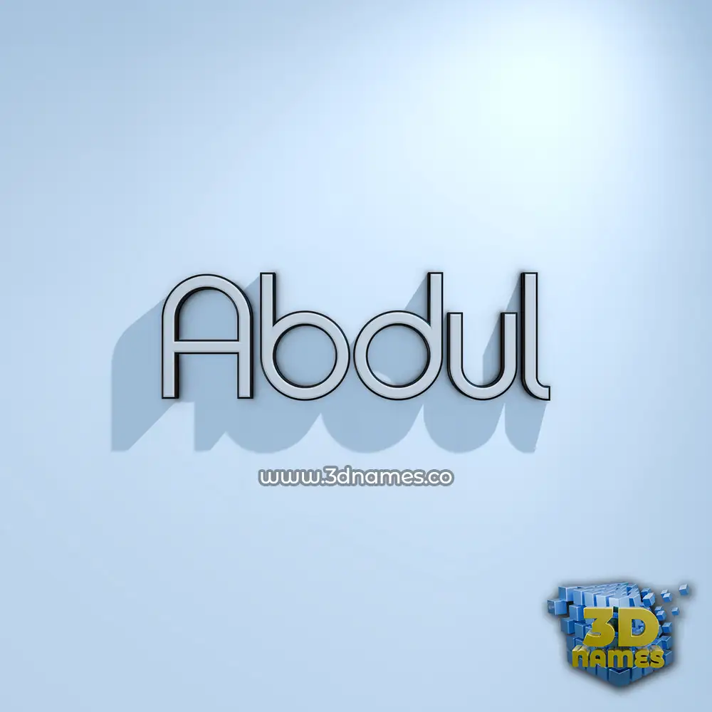 abdul in White Logo Cold style - 3D name wallpaper