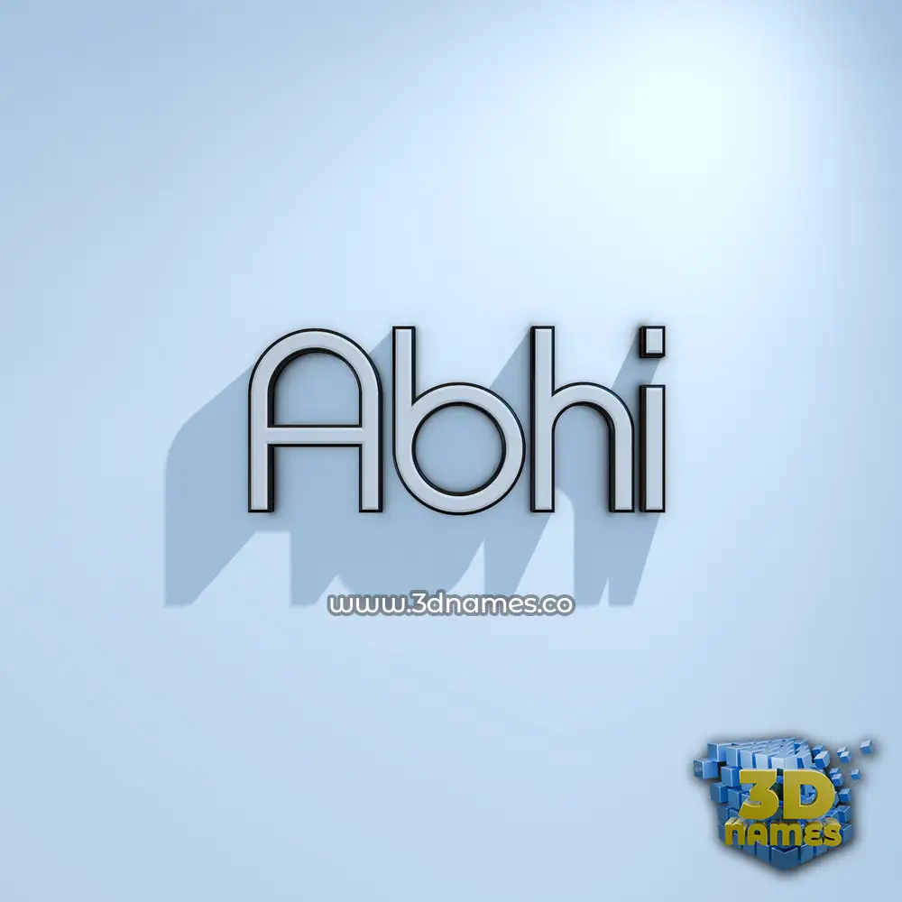 abhi in White Logo Cold style - 3D name wallpaper