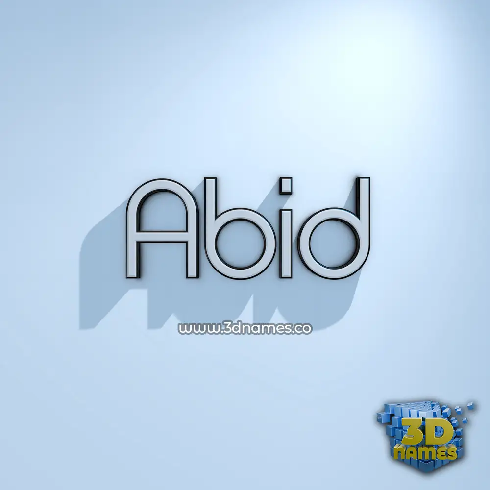 abid in White Logo Cold style - 3D name wallpaper