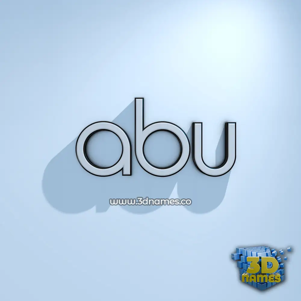 abu in White Logo Cold style - 3D name wallpaper