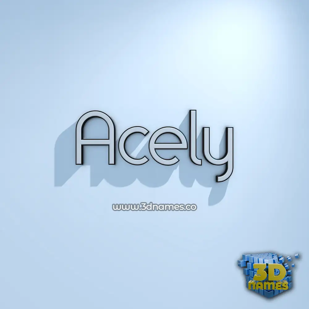 acely in White Logo Cold style - 3D name wallpaper