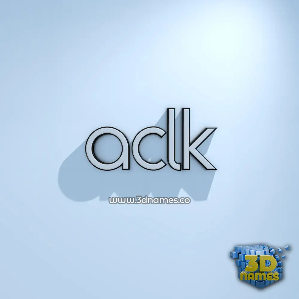 aclk in White Logo Cold style - 3D name wallpaper