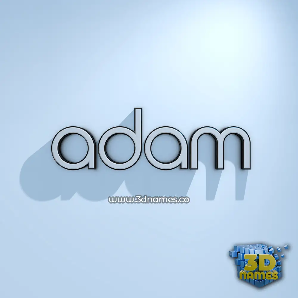 adam in White Logo Cold style - 3D name wallpaper
