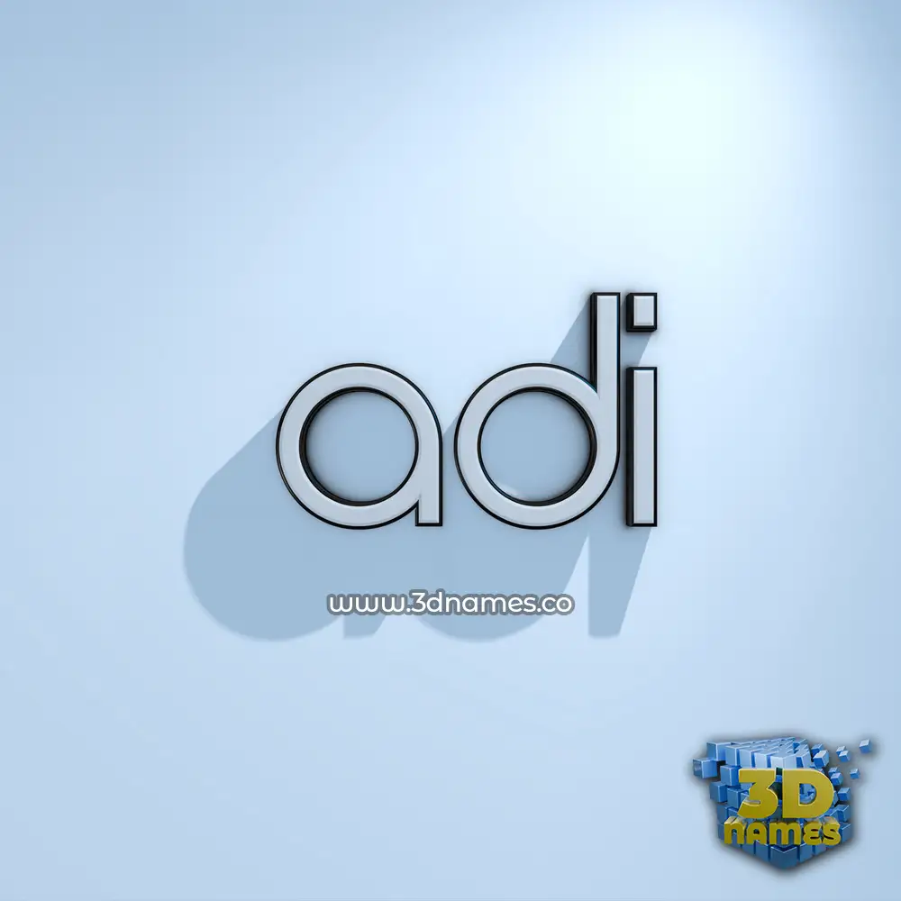 adi in White Logo Cold style - 3D name wallpaper