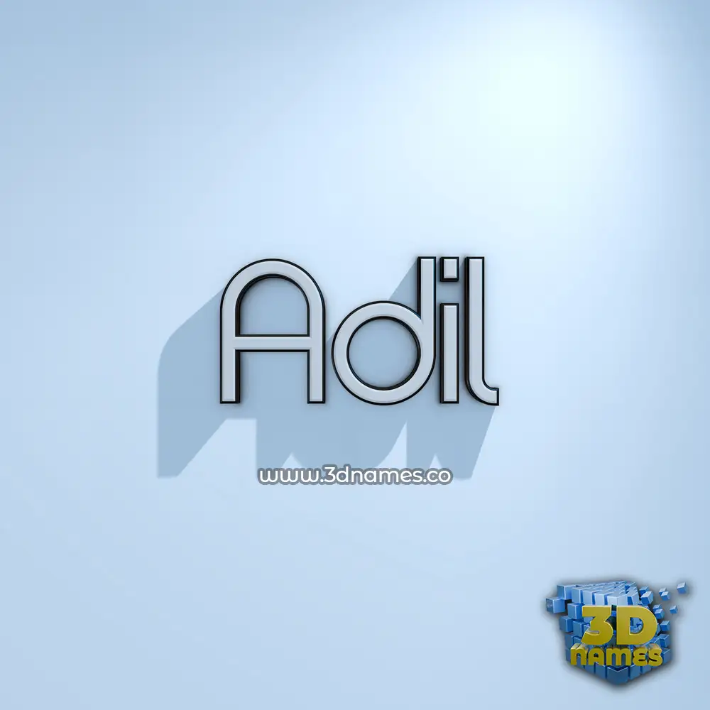 adil in White Logo Cold style - 3D name wallpaper