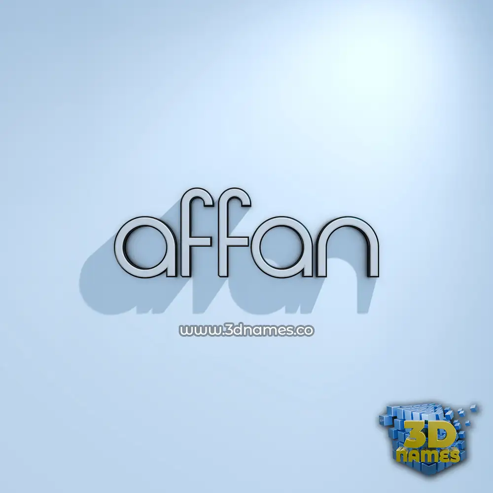 affan in White Logo Cold style - 3D name wallpaper