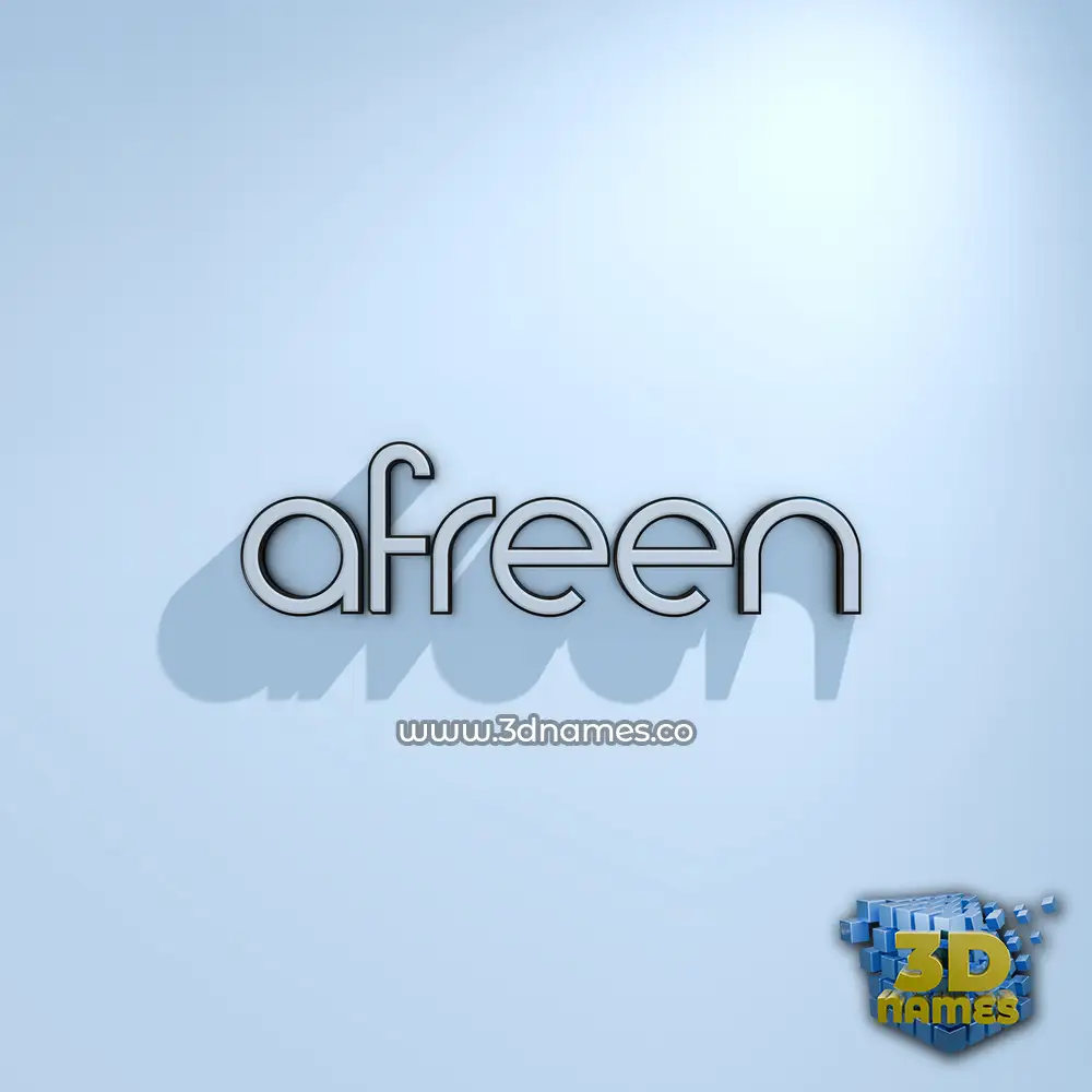 afreen in White Logo Cold style - 3D name wallpaper
