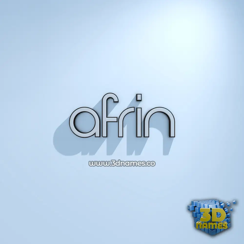 afrin in White Logo Cold style - 3D name wallpaper