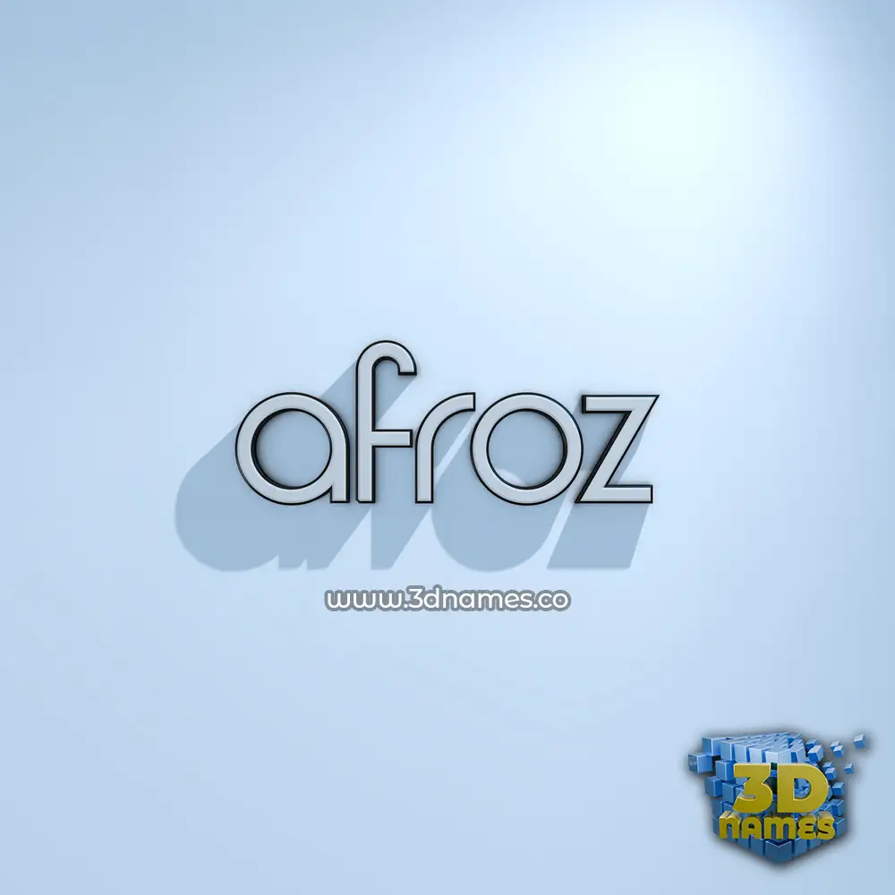 afroz in White Logo Cold style - 3D name wallpaper