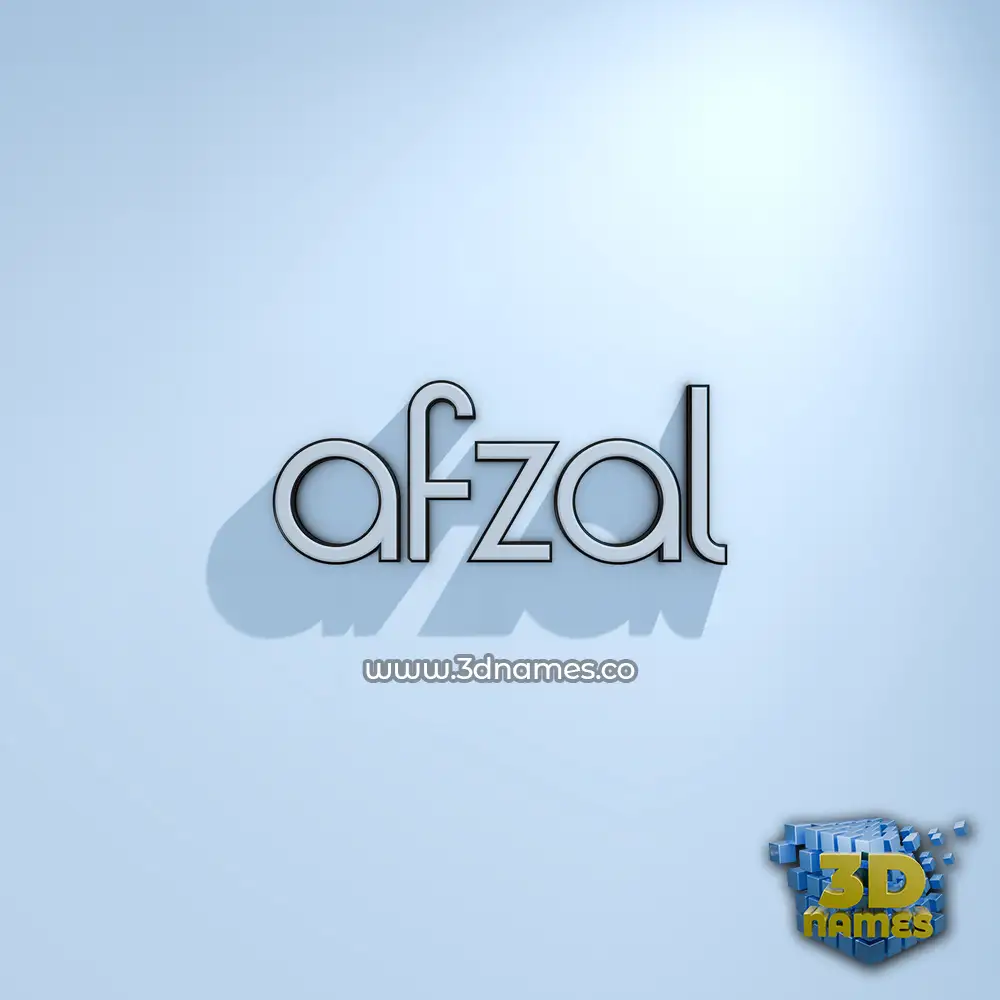 afzal in White Logo Cold style - 3D name wallpaper