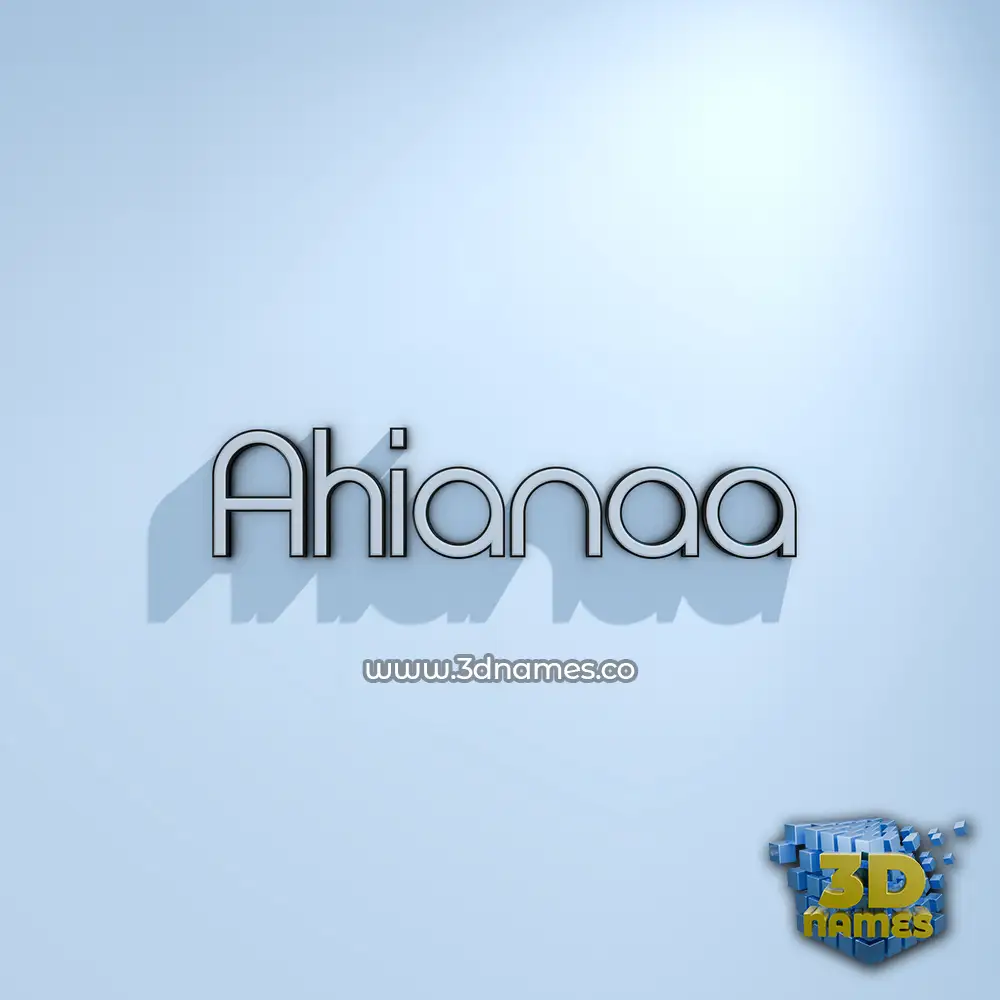 ahianaa in White Logo Cold style - 3D name wallpaper