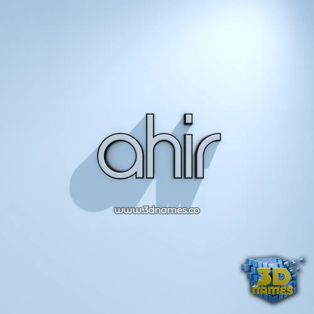 ahir in White Logo Cold style - 3D name wallpaper