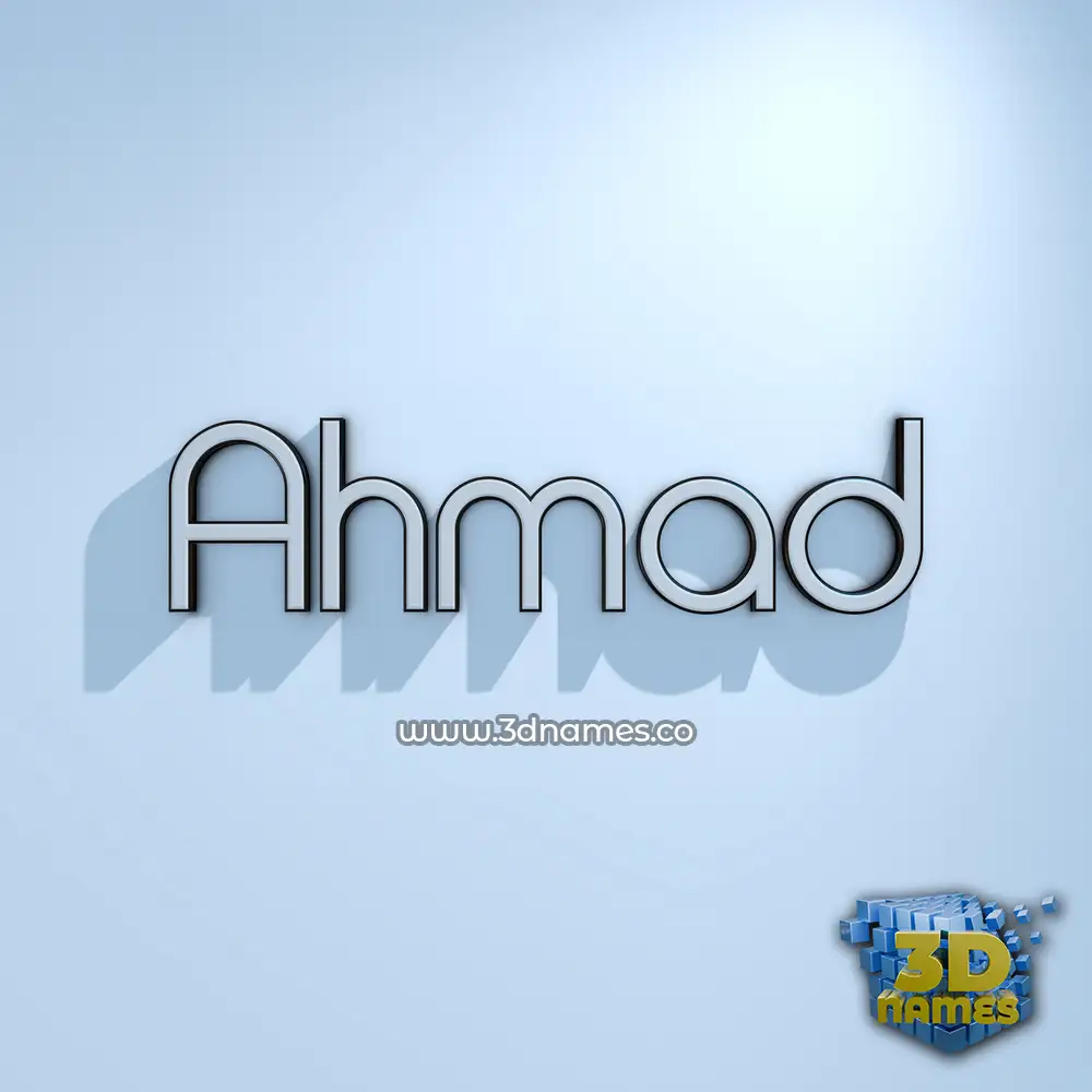 ahmad in White Logo Cold style - 3D name wallpaper