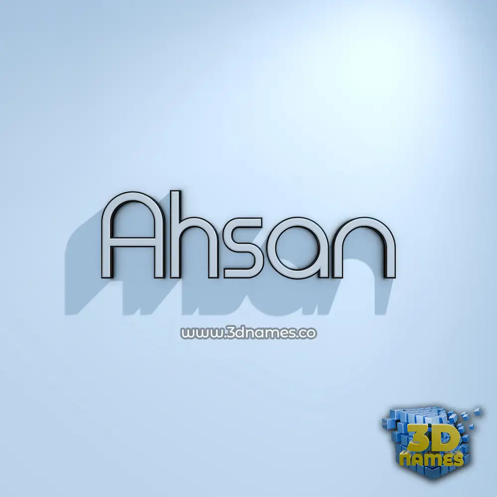 ahsan in White Logo Cold style - 3D name wallpaper