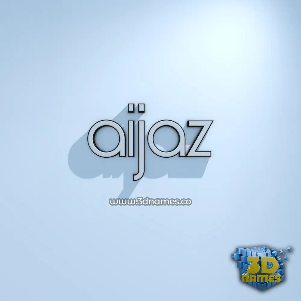 aijaz in White Logo Cold style - 3D name wallpaper