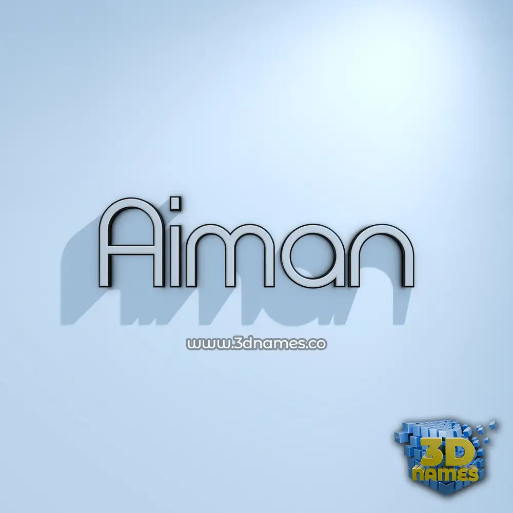 aiman in White Logo Cold style - 3D name wallpaper