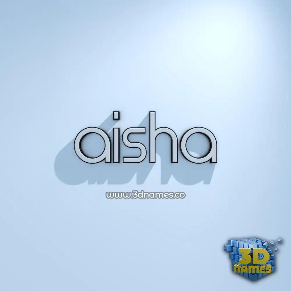 aisha in White Logo Cold style - 3D name wallpaper