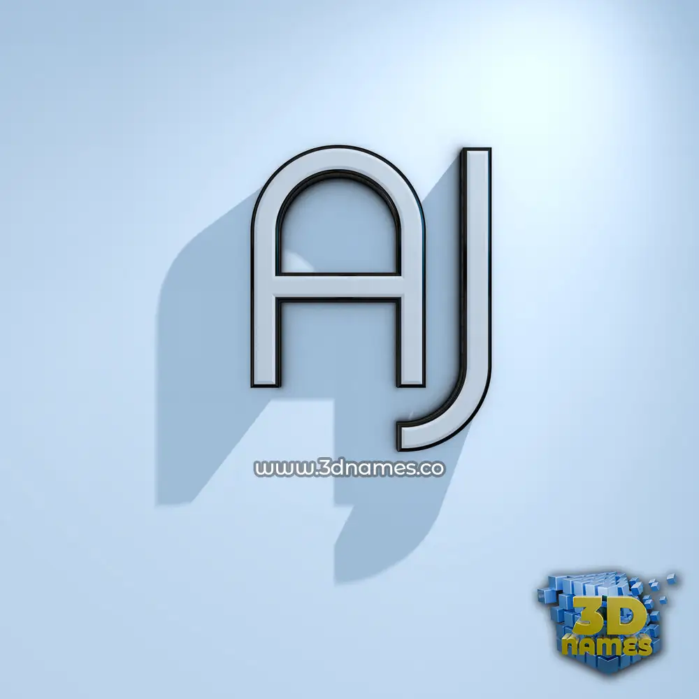 aj in White Logo Cold style - 3D name wallpaper