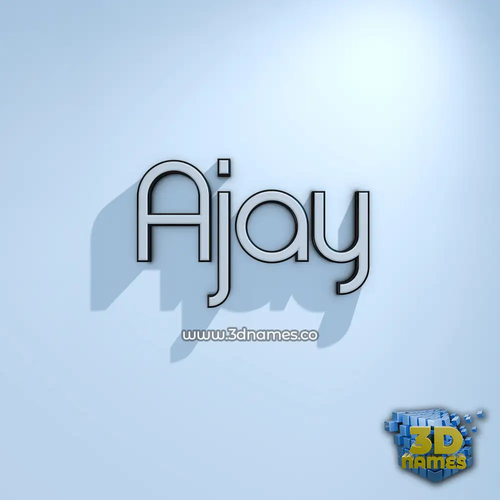 ajay in White Logo Cold style - 3D name wallpaper
