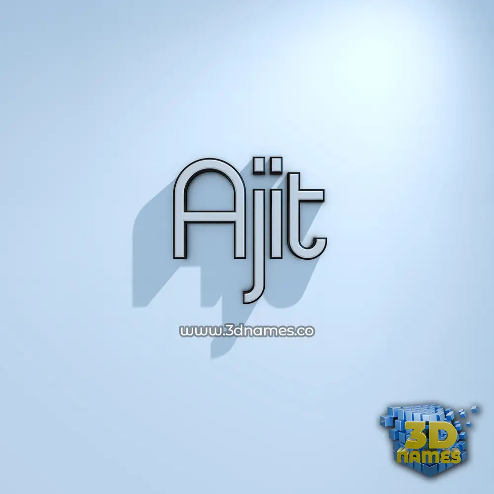 ajit in White Logo Cold style - 3D name wallpaper