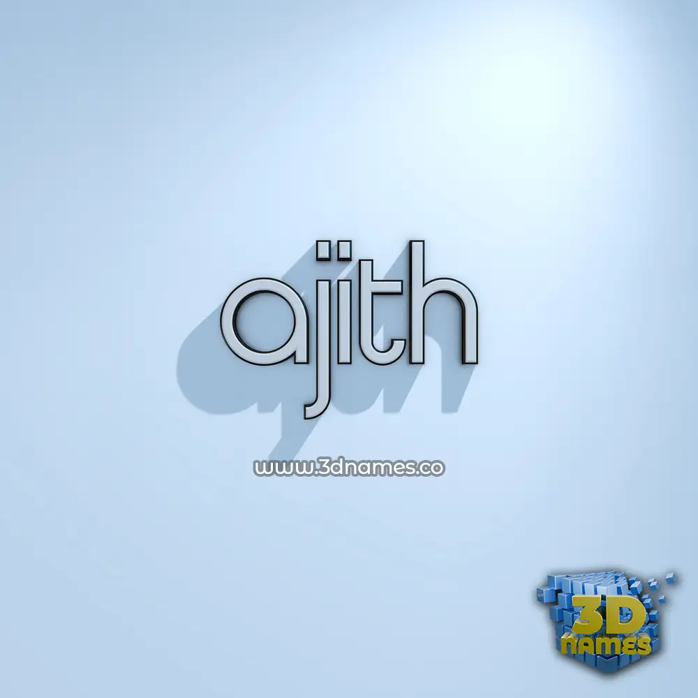 ajith in White Logo Cold style - 3D name wallpaper