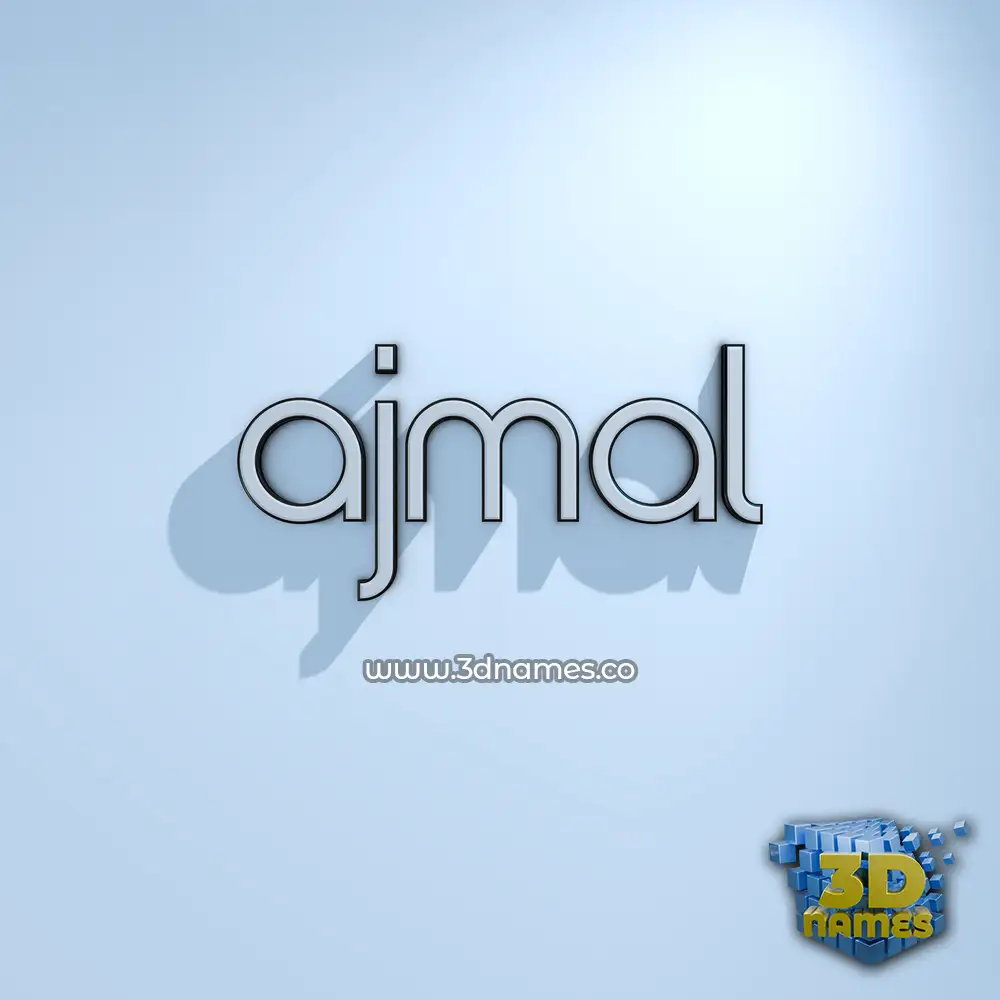ajmal in White Logo Cold style - 3D name wallpaper