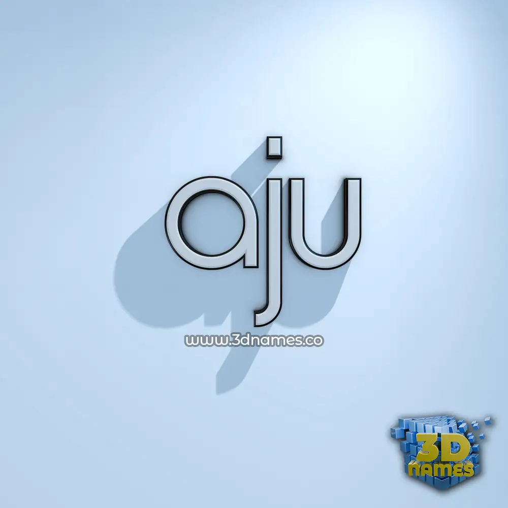 aju in White Logo Cold style - 3D name wallpaper