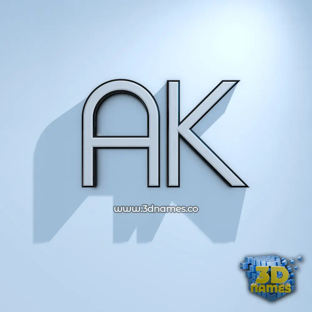 ak in White Logo Cold style - 3D name wallpaper