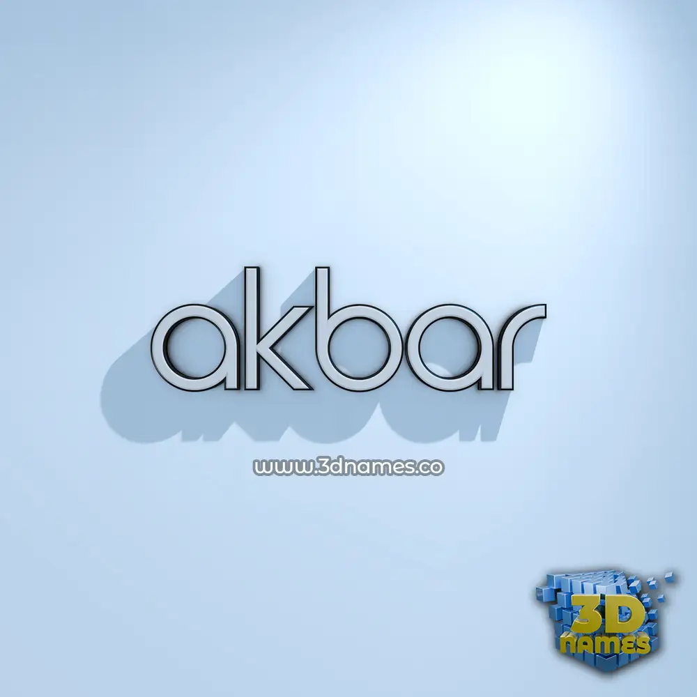 akbar in White Logo Cold style - 3D name wallpaper