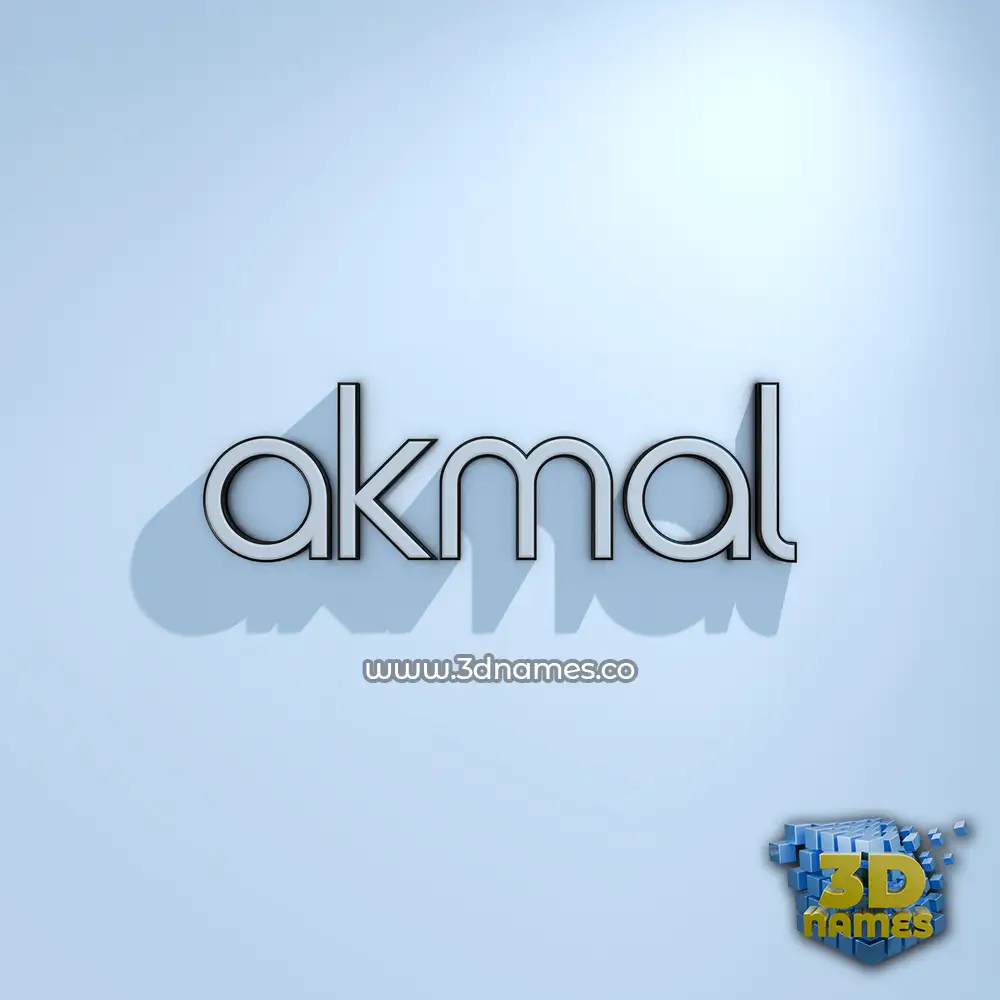 akmal in White Logo Cold style - 3D name wallpaper