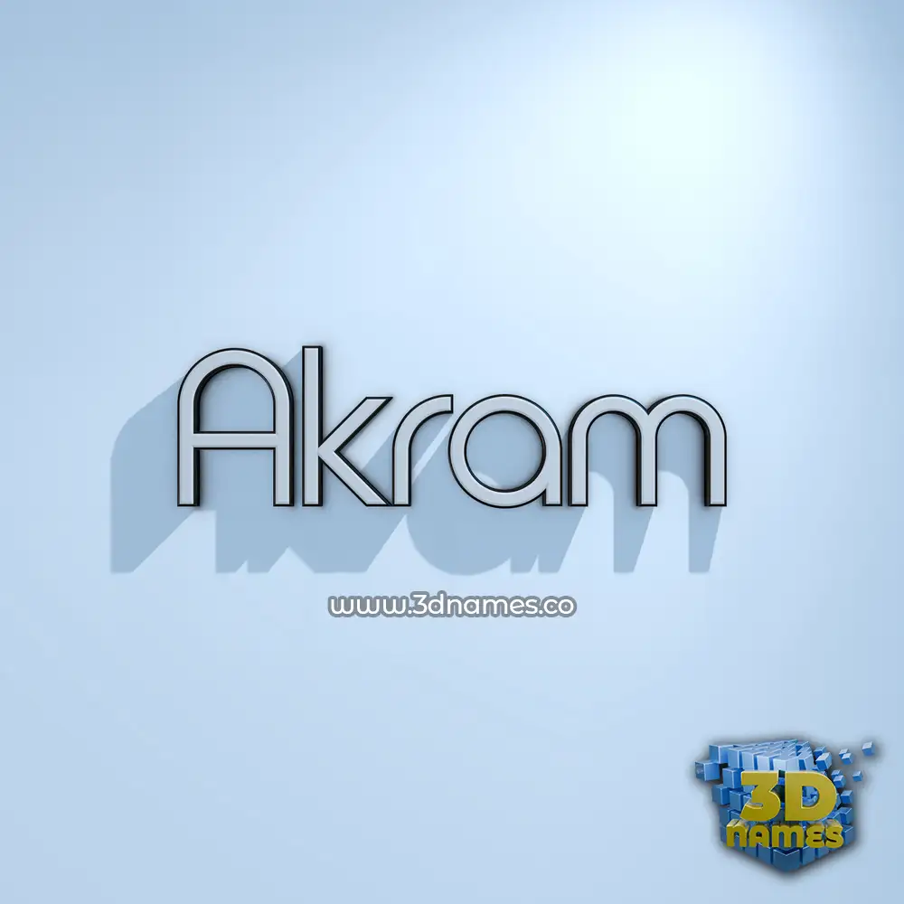 akram in White Logo Cold style - 3D name wallpaper