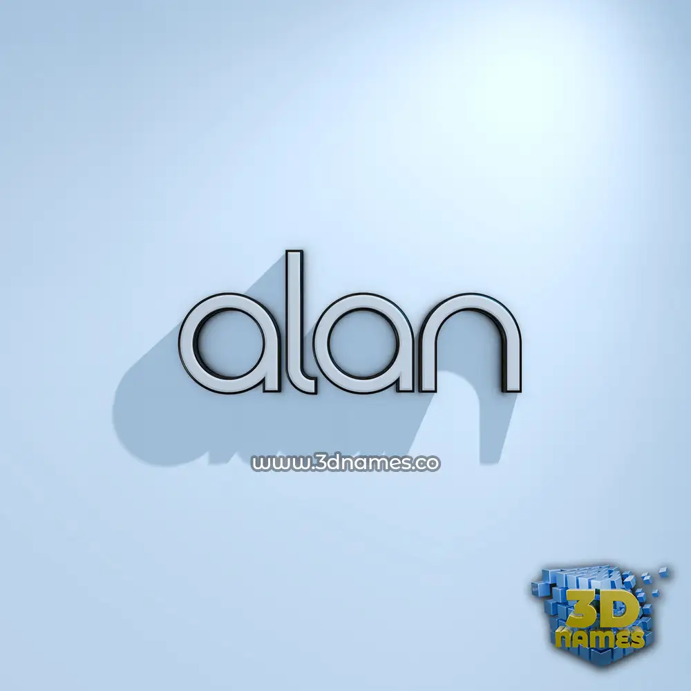 alan in White Logo Cold style - 3D name wallpaper