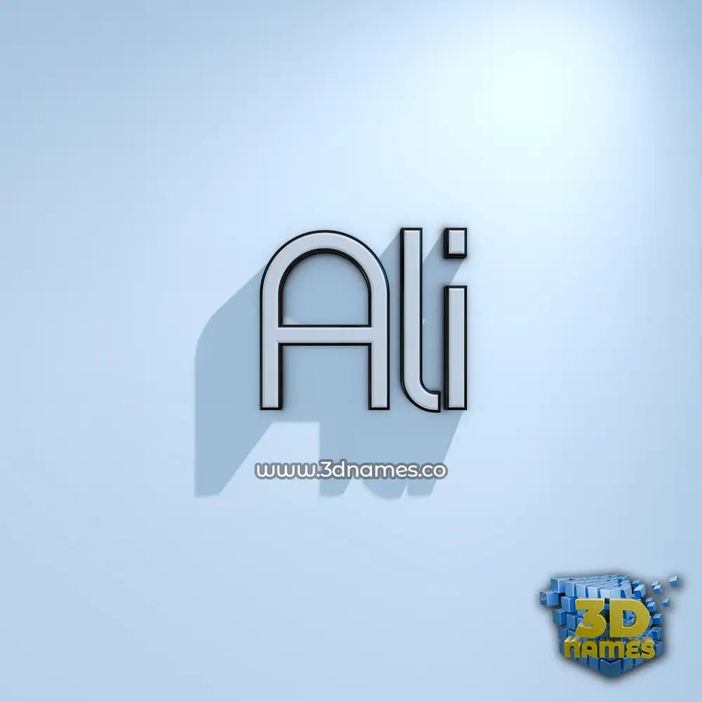 ali in White Logo Cold style - 3D name wallpaper