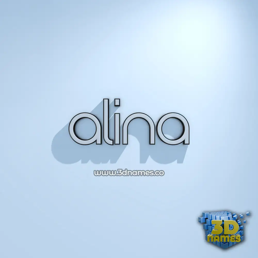 alina in White Logo Cold style - 3D name wallpaper