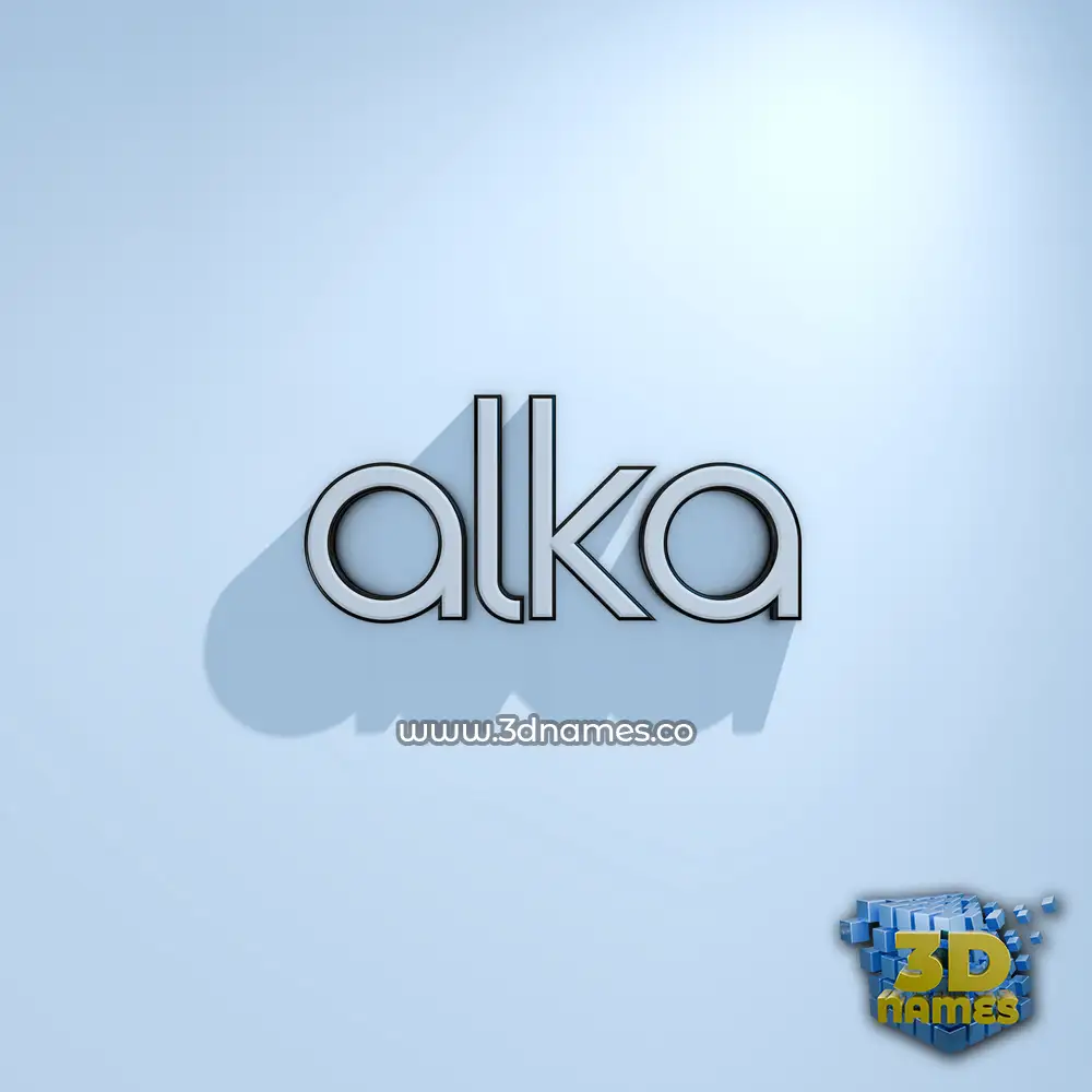 alka in White Logo Cold style - 3D name wallpaper