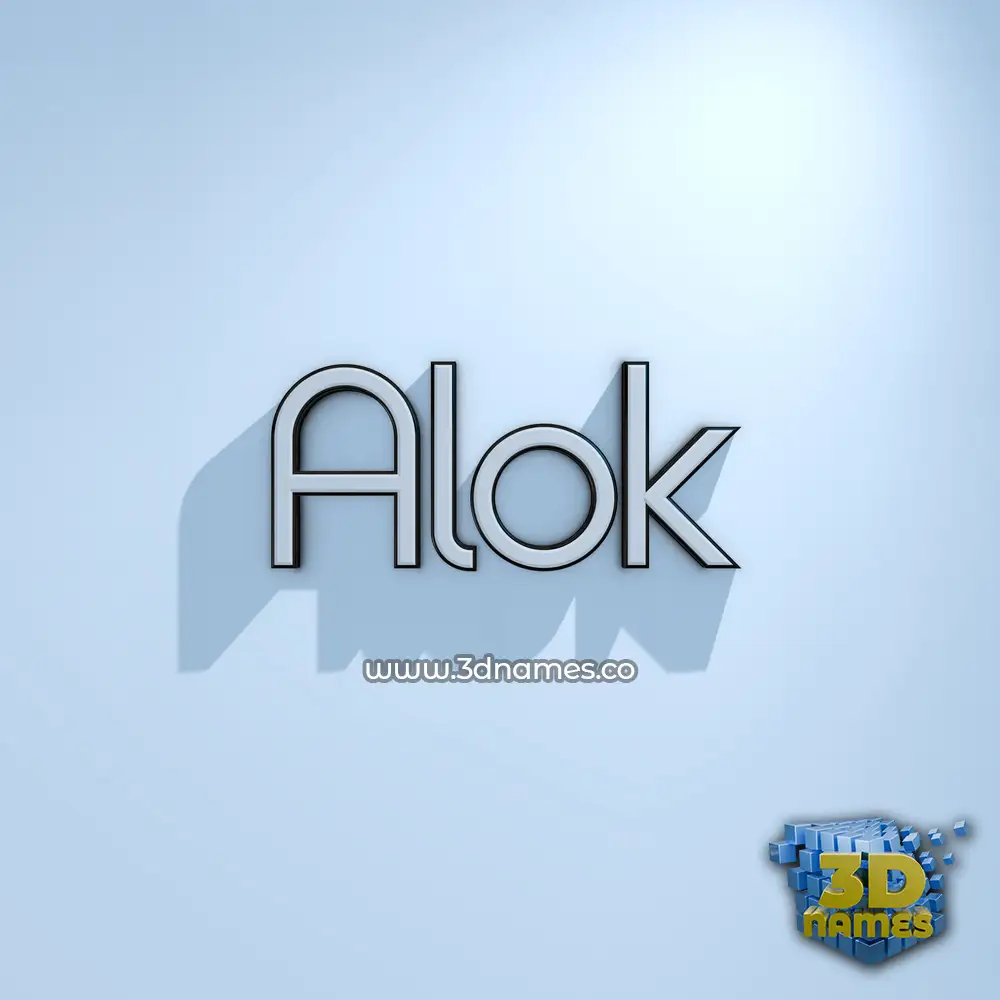 alok in White Logo Cold style - 3D name wallpaper