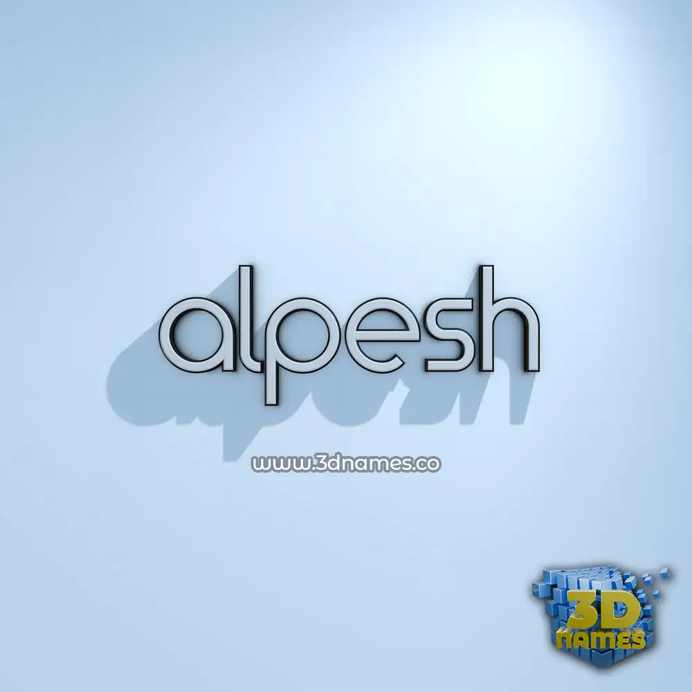 alpesh in White Logo Cold style - 3D name wallpaper