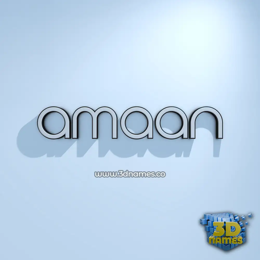 amaan in White Logo Cold style - 3D name wallpaper