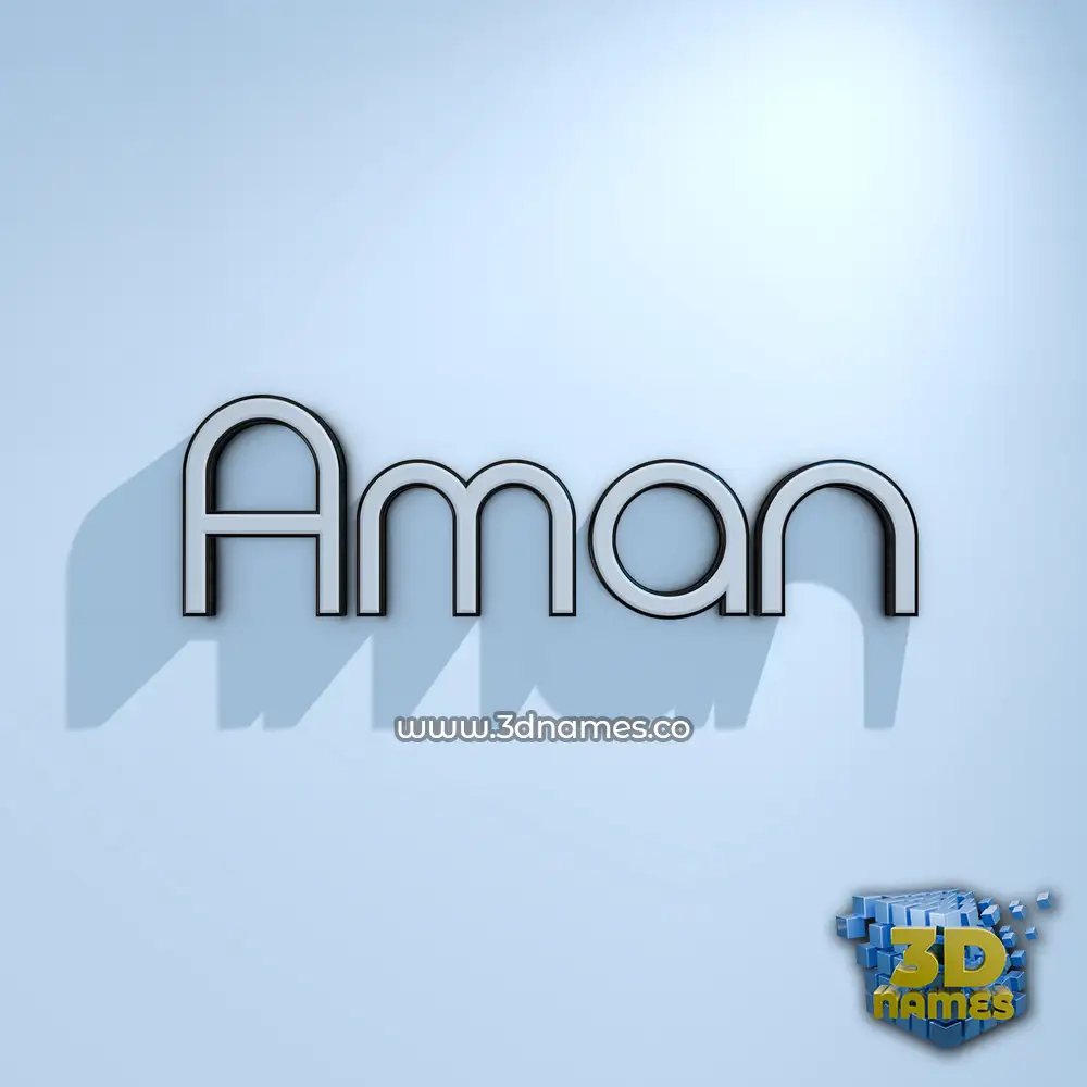aman in White Logo Cold style - 3D name wallpaper