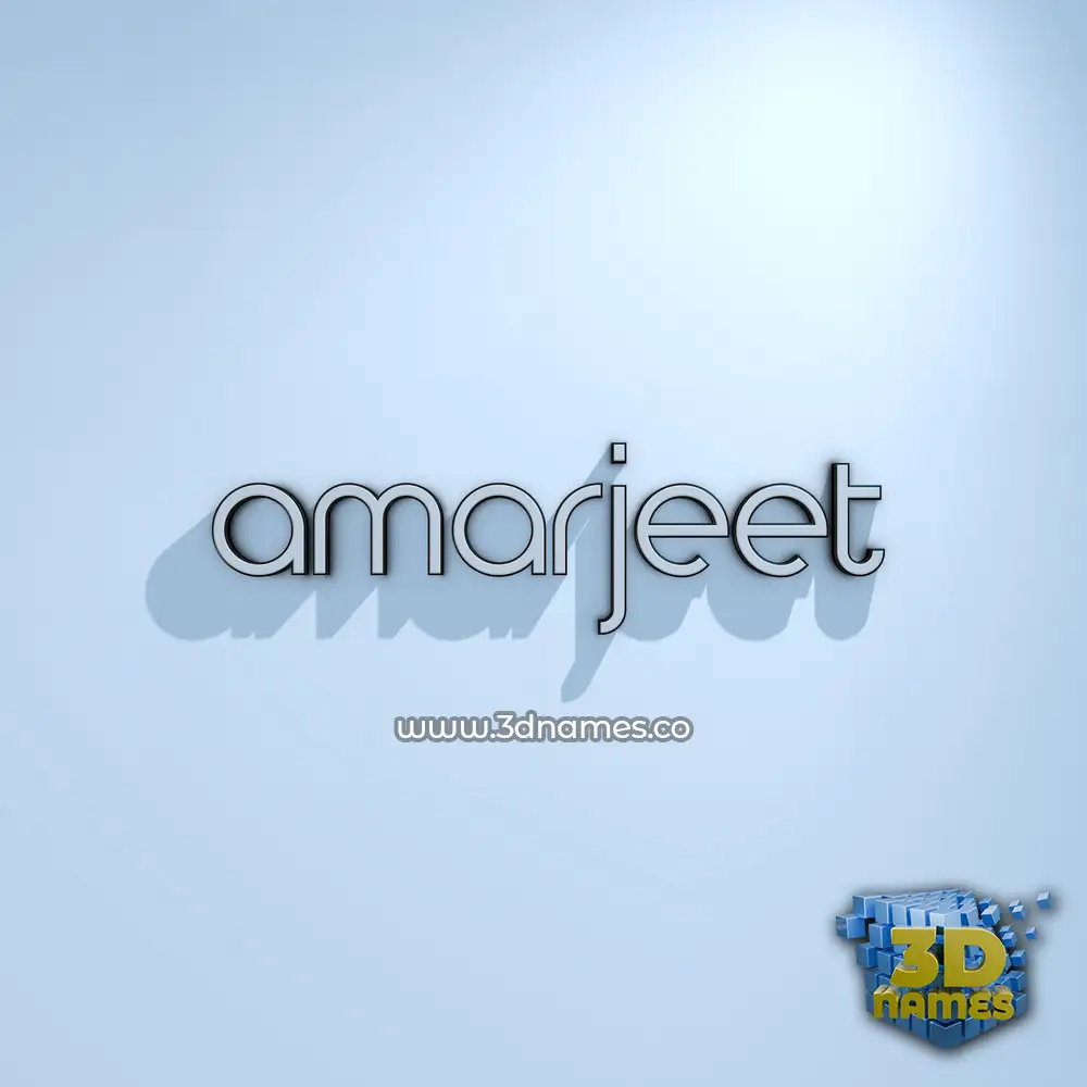 amarjeet in White Logo Cold style - 3D name wallpaper