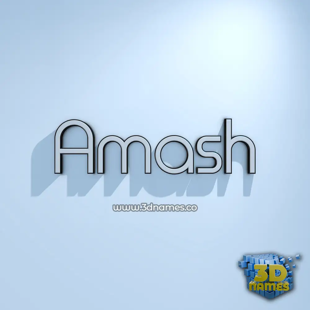 amash in White Logo Cold style - 3D name wallpaper
