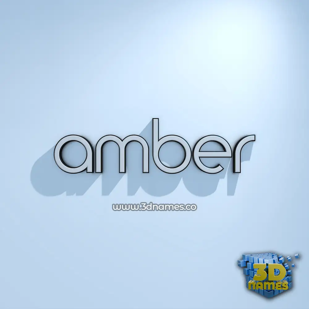 amber in White Logo Cold style - 3D name wallpaper