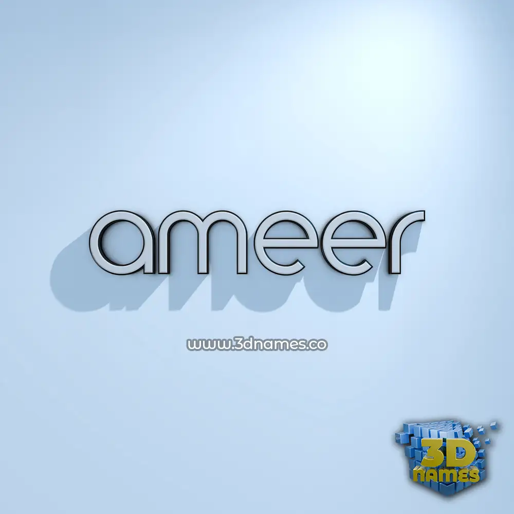 ameer in White Logo Cold style - 3D name wallpaper