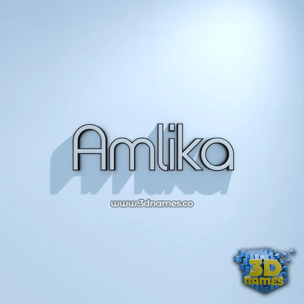 amlika in White Logo Cold style - 3D name wallpaper