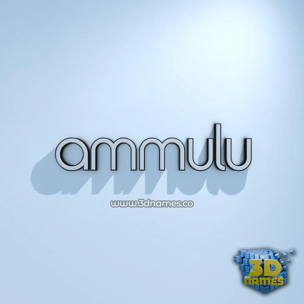ammulu in White Logo Cold style - 3D name wallpaper