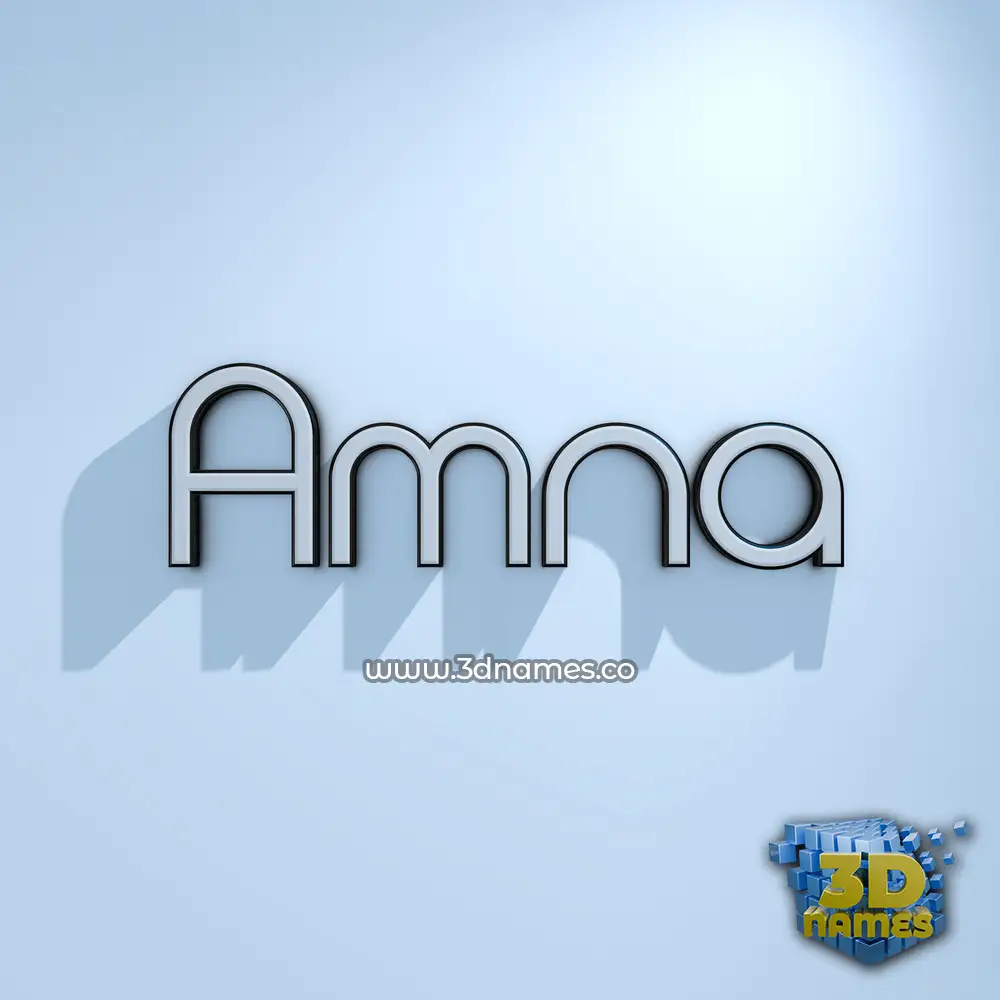 amna in White Logo Cold style - 3D name wallpaper
