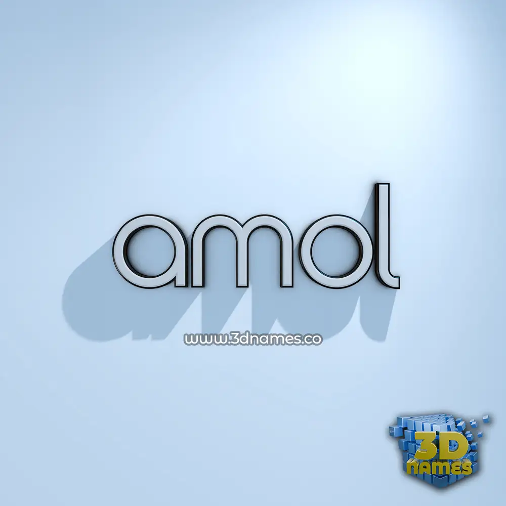 amol in White Logo Cold style - 3D name wallpaper