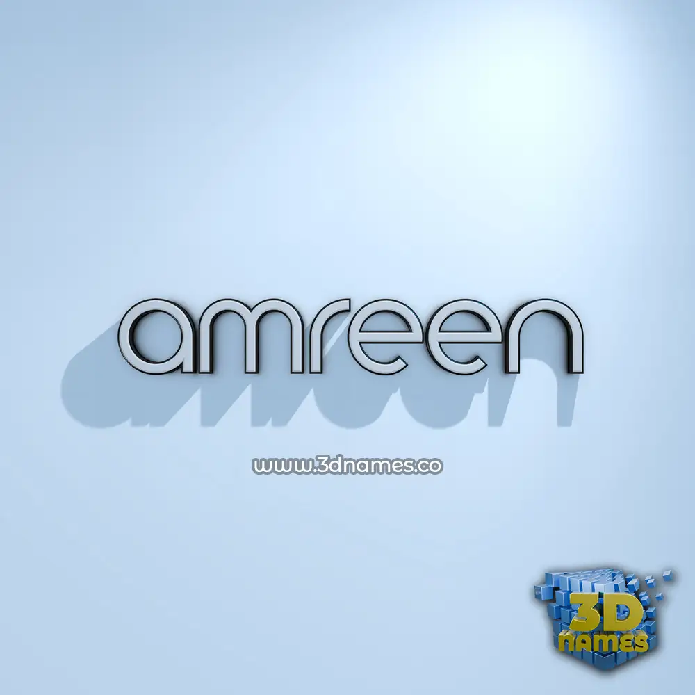 amreen in White Logo Cold style - 3D name wallpaper